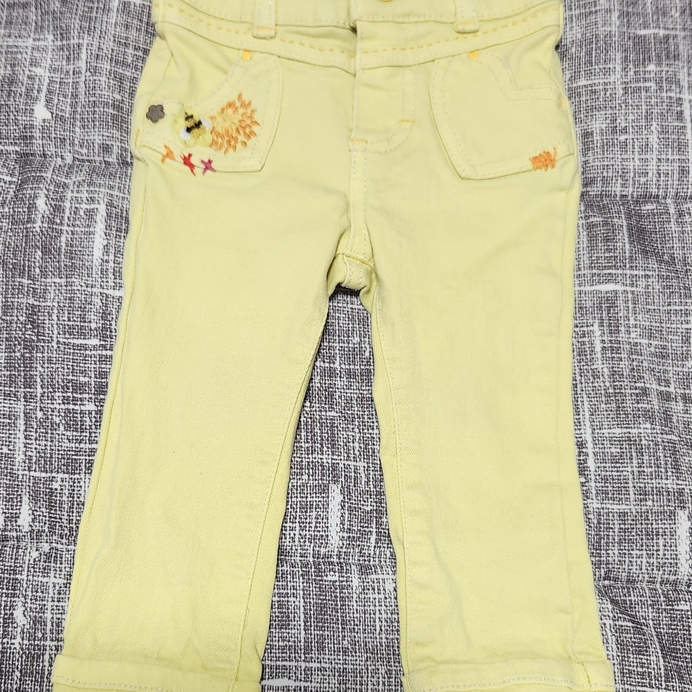 Catimini Yellow Jeans Straight Fit Denim